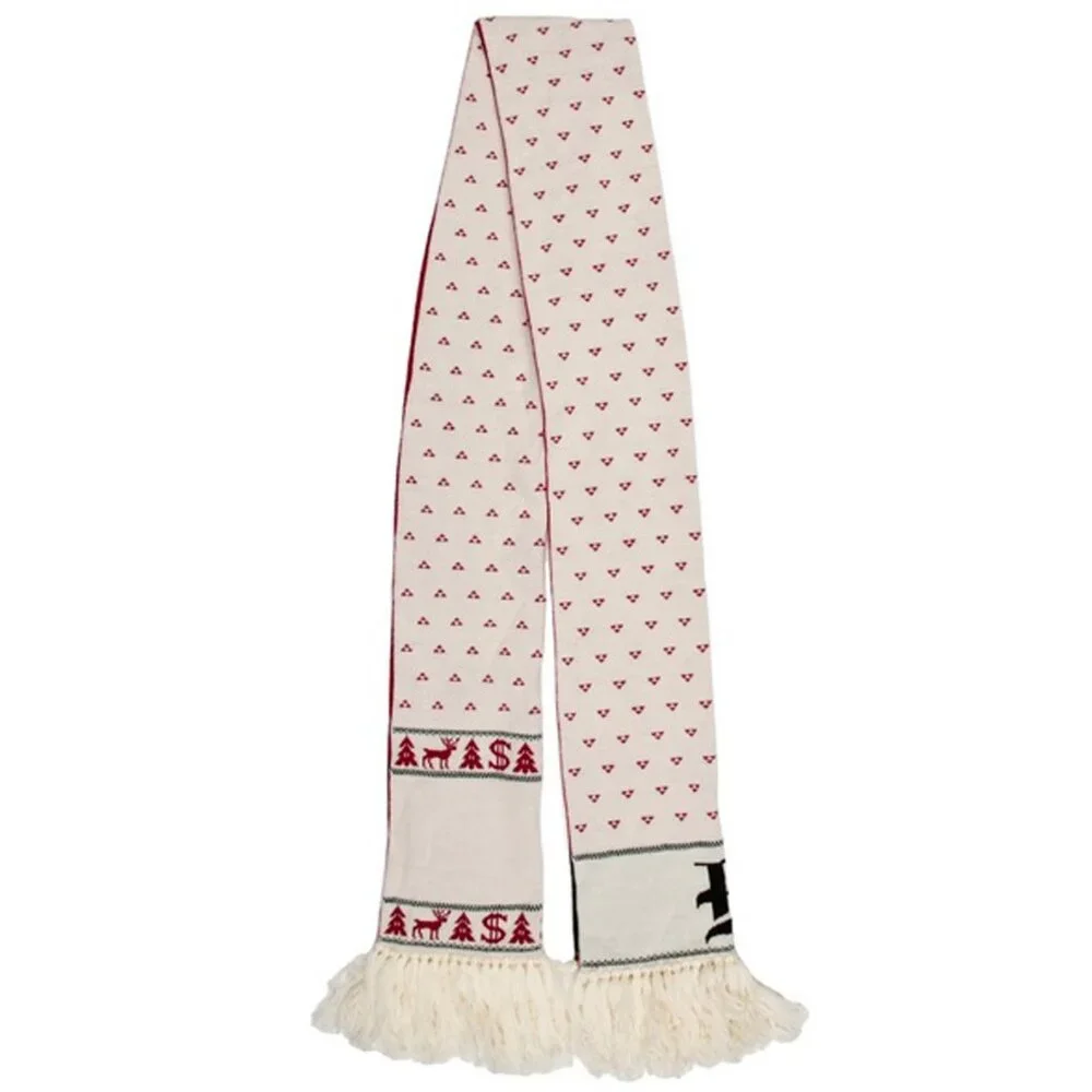 NEW! Brioni Holiday Scarf! Red & Off White With Big Brioni 